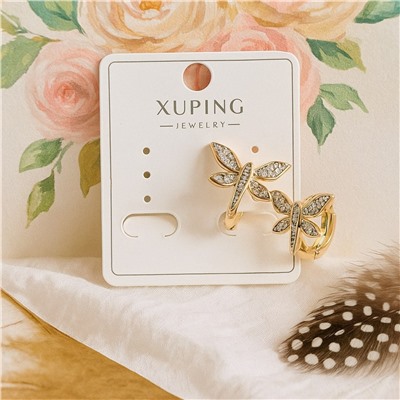 Серьги коллекция "Xuping" покрытие позолота, вставка: фианиты, арт.004.002