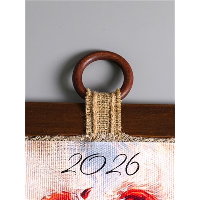 Декор настенный, панно «Календарь подвесной 2026. Любви и тепла в год лошади», 23.5×52 см