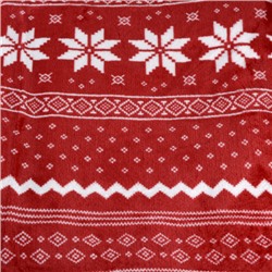 Плед флисовый 150х200 см Красный с белыми снежинками / GP611-4 /уп 100/ 696142 новогодний