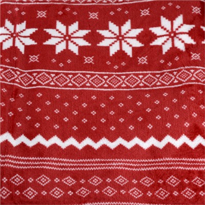 Плед флисовый 150х200 см Красный с белыми снежинками / GP611-4 /уп 100/ 696142 новогодний