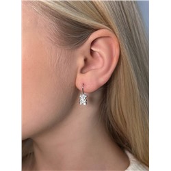 Серьги детские из серебра с фианитами родированные 925 пробы 5073р200