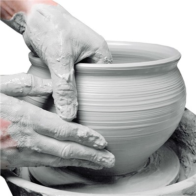 Глина для лепки натуральная голубая 1000 г, Calligrata, самозатвердевает (подходит для обжига)