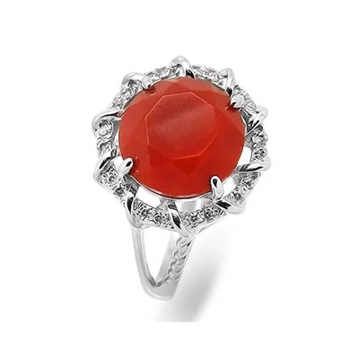 Кольцо из серебра коралл, МЦВ970