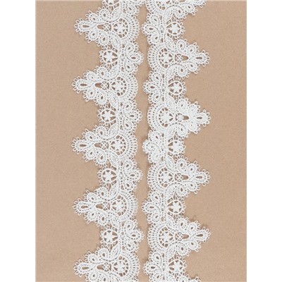 Кружево гипюровое, 55 мм, 6.8±0.5 м, белое