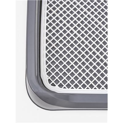 Туалет для собак, 48×39×8.5 см, с бортами, съёмной решеткой и столбиком, серый