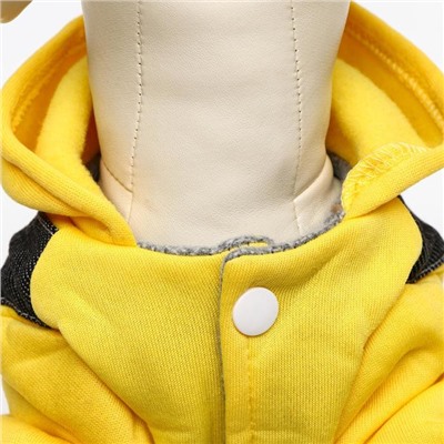 Комбинезон «Мишка», размер L, ДС 35 см, ОШ 35 см, ОГ 45 см, жёлтый, чёрный