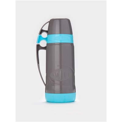 Термос 1 л, 11×31 см, со стеклянной колбой, пластик, голубой