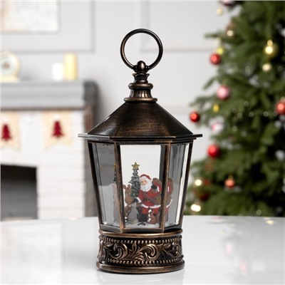 Светодиодная фигура «Дед Мороз и ёлка» 14×22×14 см, пластик, батарейки АААх3 (не в комплекте), свечение тёплое белое