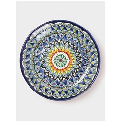 Ляган узбекский Риштанская керамика «Узоры», d=25 см, синий, МИКС