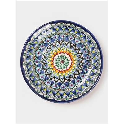 Ляган узбекский Риштанская керамика «Узоры», d=25 см, синий, МИКС