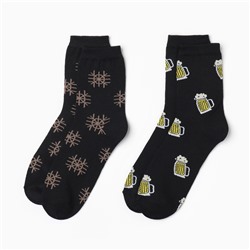 Носки мужские KAFTAN «Пиво», набор 2 пары, размер 41-44 (27-29 см)