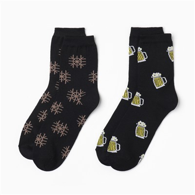 Носки мужские KAFTAN «Пиво», набор 2 пары, размер 41-44 (27-29 см)
