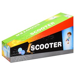 Самокат 3-х кол., оранжево-голубой, PU, в коробке