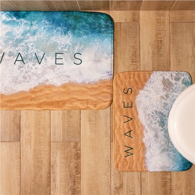 Коврик для ванной «Этель» Waves, 50×40 см, велюр