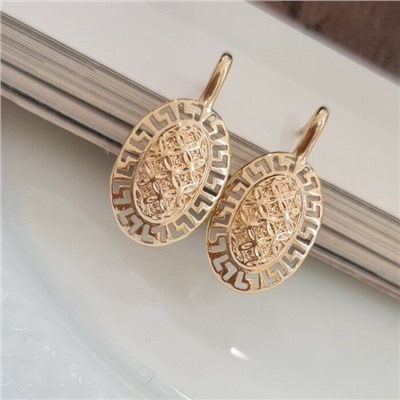 Серьги коллекция "Дубай" покрытие позолота, 38002, арт.216.353