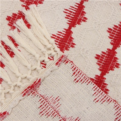 Дорожка на стол «Этель» 32×180 см, бежевая/красная