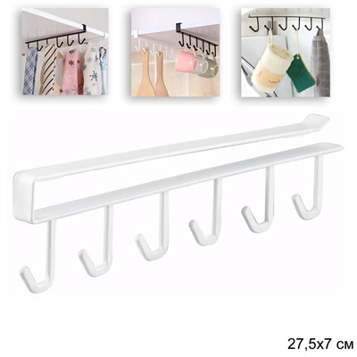 Вешалка подвесная на полку / V-244 /уп 100/белая