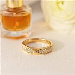 Кольцо 17 р коллекция "Xuping" покрытие позолота, вставка: фианиты, цвет: прозрачный, арт.101.303-17