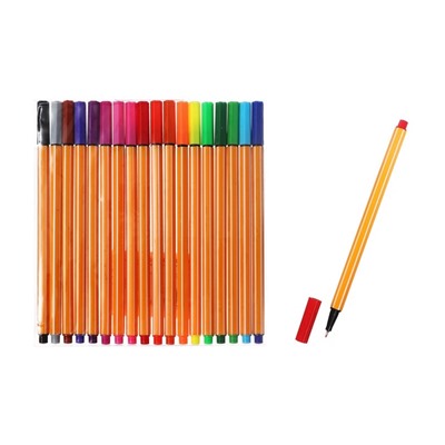 Набор капиллярных ручек, Calligrata «Полоски», линия 0.4 мм, 18 цветов