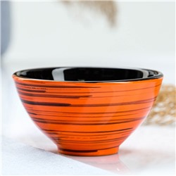 Пиала Борисовская керамика «Классика», 250 мл, 11×5.5 см, оранжевая полоска