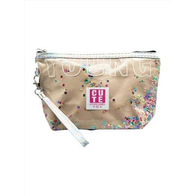 Sunflower Косметичка женская с пайетками Young 11653 28, бежевый 22426