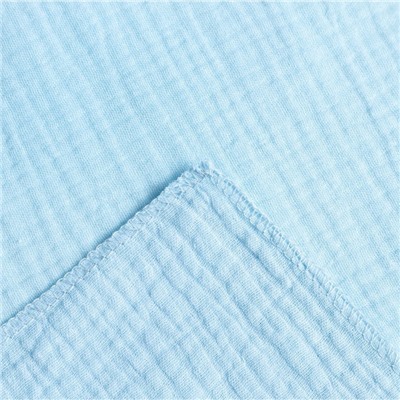 Пелёнка муслиновая «Крошка Я», 135×100 см, двухслойная, 100 % хлопок, голубая