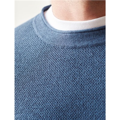 Джемпер фактурной вязки из хлопка с нейлоном