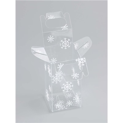 Коробка подарочная новогодняя складная ПВХ «Праздничное настроение» 4×4×8 см