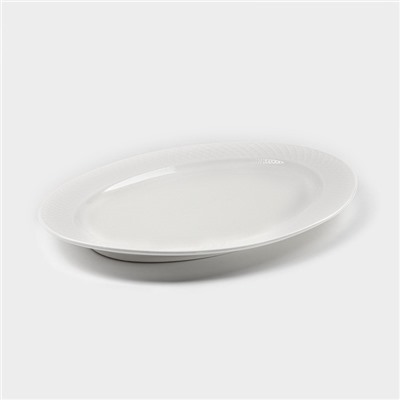 Блюдо фарфоровое овальное Wilmax «Юлия Высоцкая», 36×25.5 см, белое