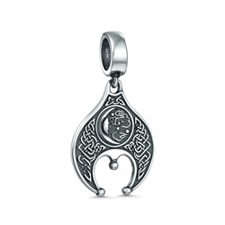 Подвеска двусторонняя из чернёного серебра - Лунница 5100062