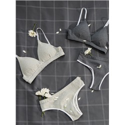 Комплект нижнего белья женский (топ, трусы) Collorista, тёмно-серый, размер 46-48