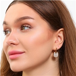 Серьги ювелирная бижутерия Дубайское золото, с покрытием позолотой 18К, вставка: фианит, цвет: прозрачный, арт.216.269