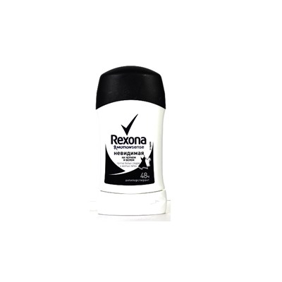 Rexona Дезодорант Стик 40мл Невидимая на черном и белом жен