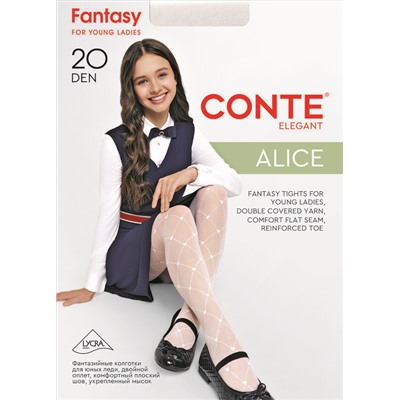 CONTE Колготки с геометрическим рисунком в сердечки ALICE