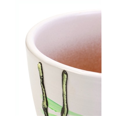 Горшок для цветов «Азия», 1 л, d=15 см, h=13 см, с поддоном, керамика, белый