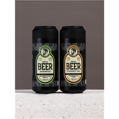 Подарочный набор косметики Real Beer, гель для душа и шампунь для волос HARD LINE, 2×400