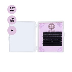 Enigma Ресницы на ленте Микс 6 линий 7-9 мм, D, 0,07 мм, черный 11771