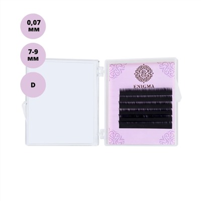 Enigma Ресницы на ленте Микс 6 линий 7-9 мм, D, 0,07 мм, черный 11771