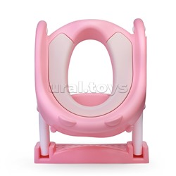 Детская накладка на унитаз со ступенькой (розовый)