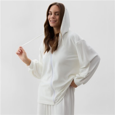 Костюм женский (толстовка, брюки) KAFTAN Plushy, размер 48-50, белый