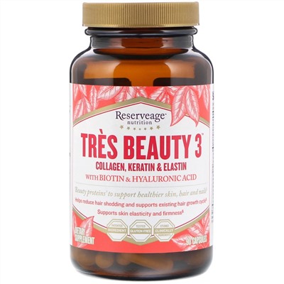 ReserveAge Nutrition, Tres Beauty 3, 90 капсул