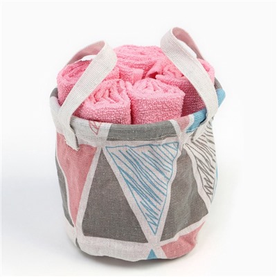 Салфетки махровые декоративные «Этель. Эстетика», 5 шт., 30×30 см, хлопок 100%, розовые