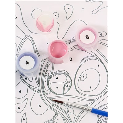 Картина по номерам на холсте с подрамником «Синий монстрик» 15×21 см