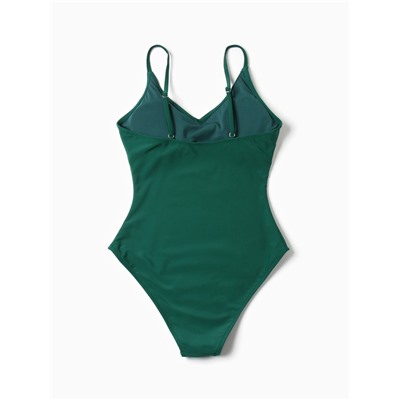 Купальник женский слитный классический MINAKU, размер 42, зелёный