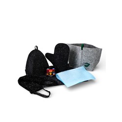 Набор для бани и сауны «Чистый успех», 7 предметов: шапка, коврик, рукавица, масла, мочалки