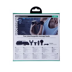 Массажёр для тела Hoco HP50, перкуссионный, 4 режима, 4 насадки, 3200 об/мин, чёрный