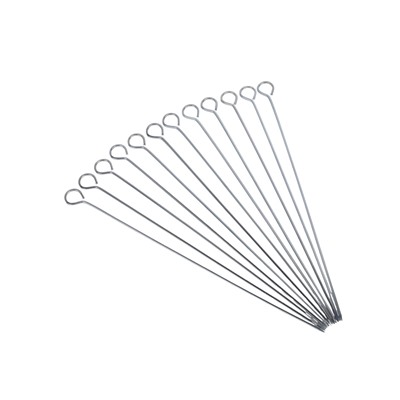 Набор шпажек-шампуров для шашлыка, 12 шт., 35 см, рукоять - кольцо 2 см, металлические