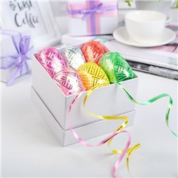 Лента упаковочная для воздушных шаров и подарков, с золотой полосой, ассорти, набор 6 шт., 0.5 см × 10 м