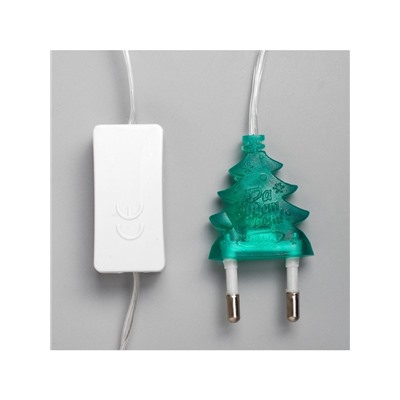 Гирлянда «Нить» 5 м с насадками «Звезда в крапинку», IP20, прозрачная нить, 20 LED, свечение мульти (RG/RB), мигание, 220 В