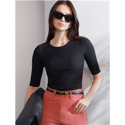 Футболка из трикотажа в широкий рубчик